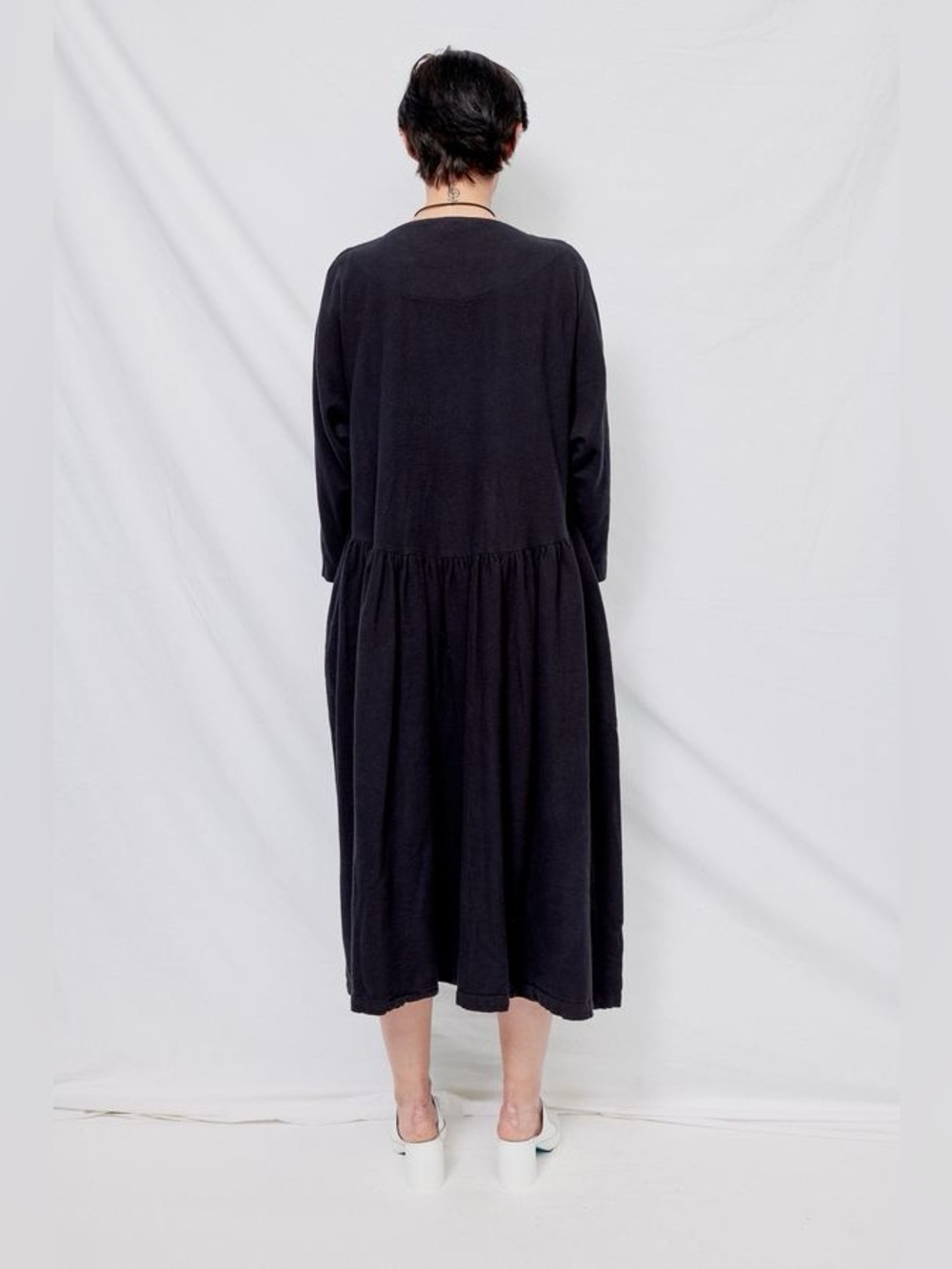 Black Crane cotton flannel tradi dress in black size XS - Picture 5 of 16